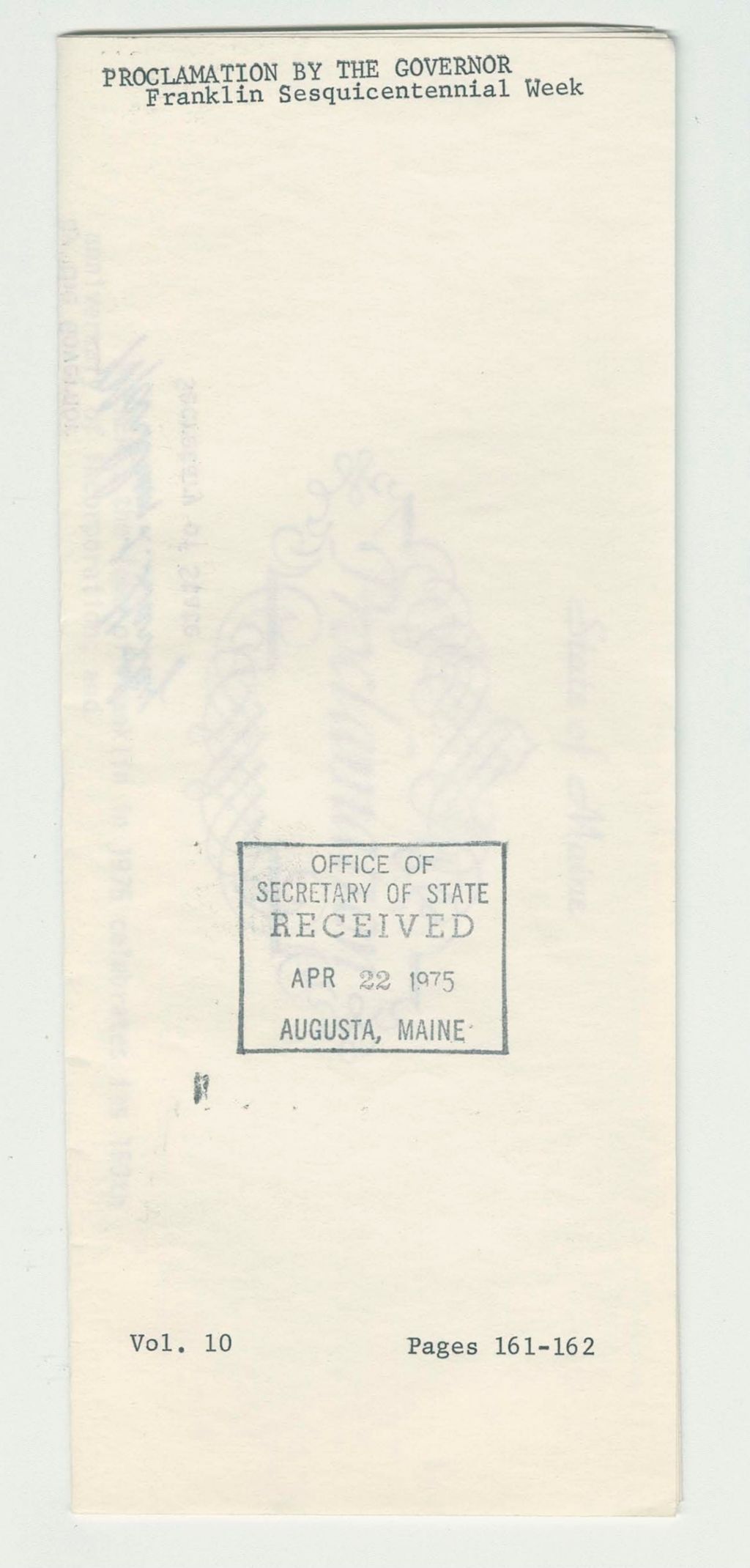 Miniature of Franklin Sesquicentennial Week
