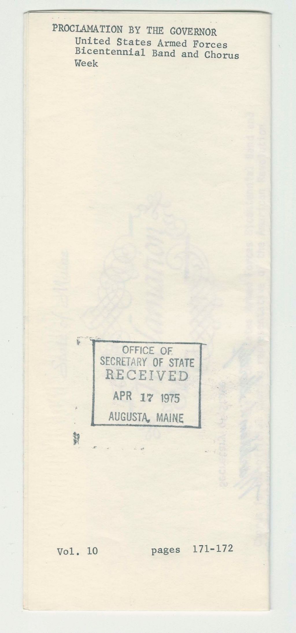 Miniature of United States Armed Forces Bicentennial Band and Chorus Week
