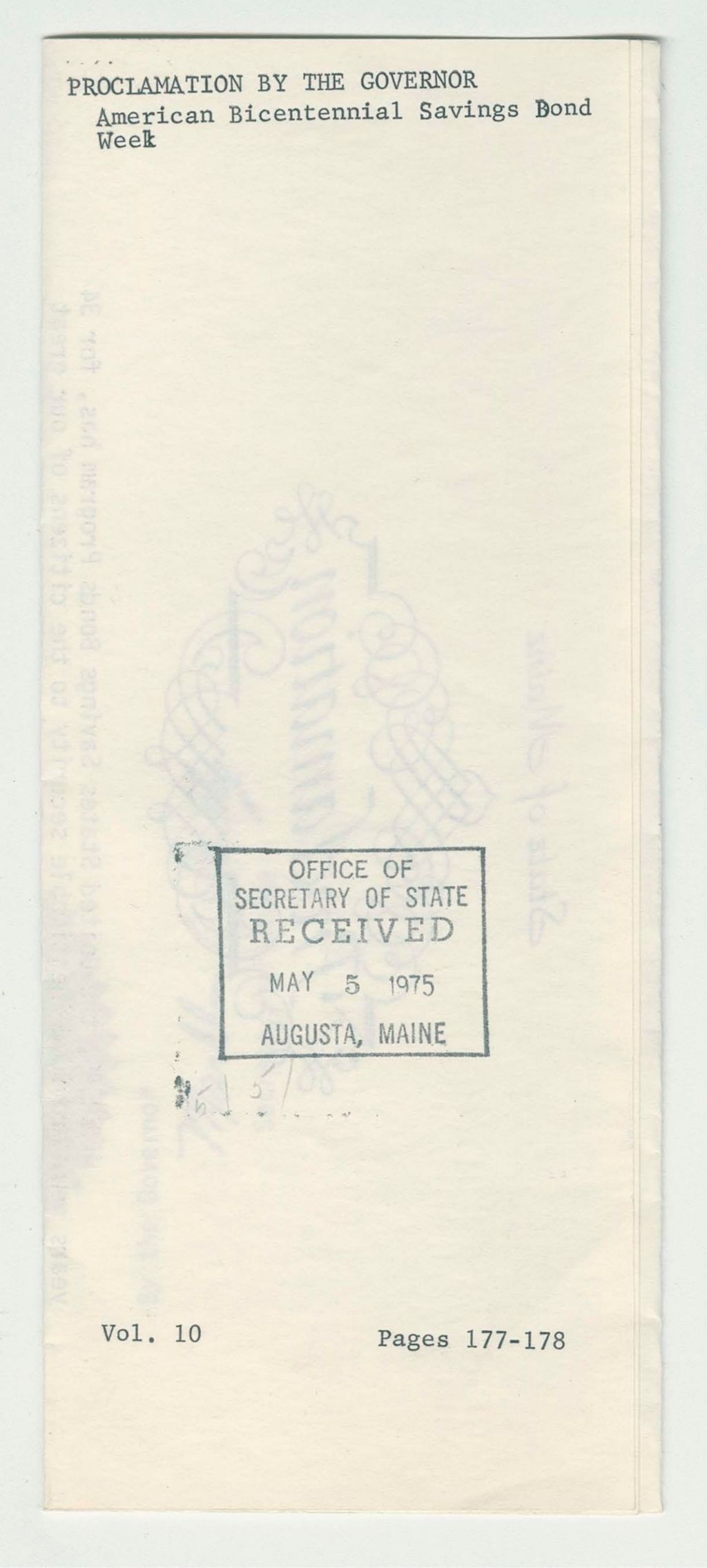 Miniature of American Bicentennial Savings Bond Week