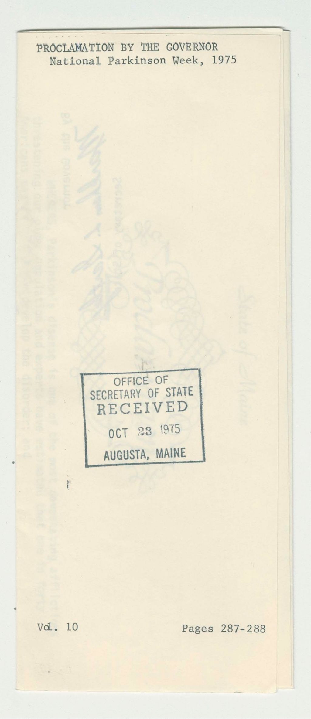 Miniature of National Parkinson Week, 1975