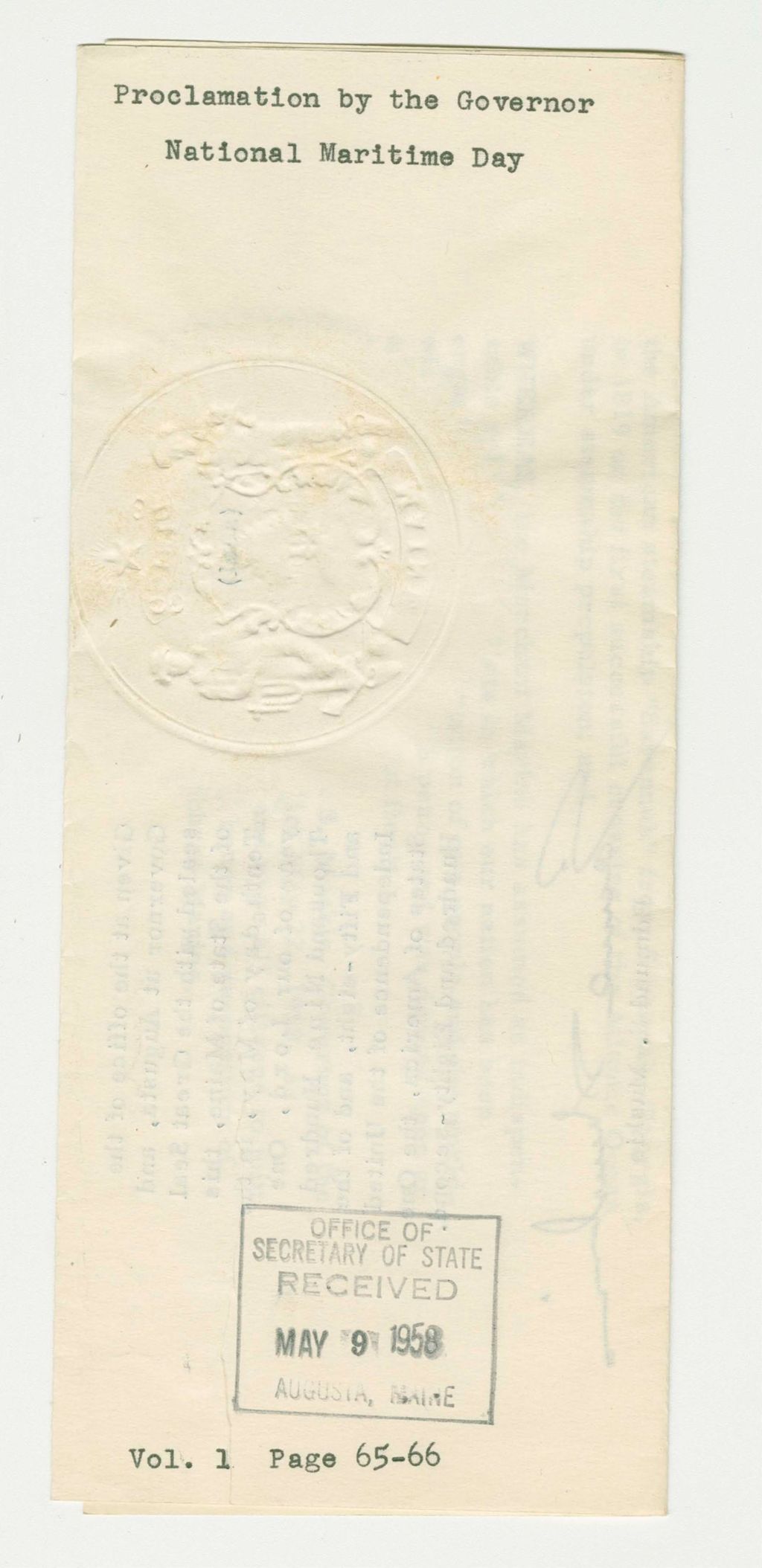 Miniature of National Maritime Day Proclamation