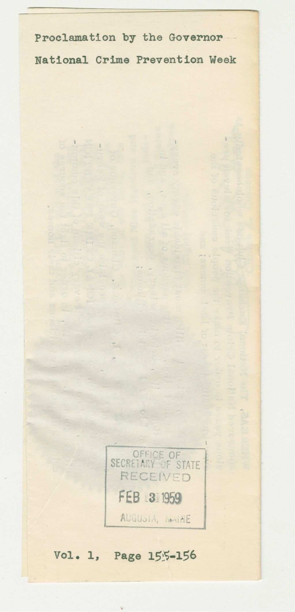Miniature of National Crime Prevention Week Proclamation