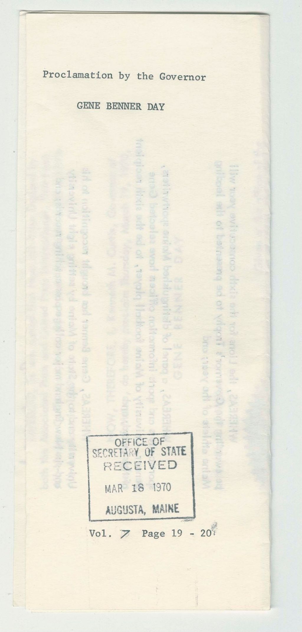 Miniature of Gene Benner Day