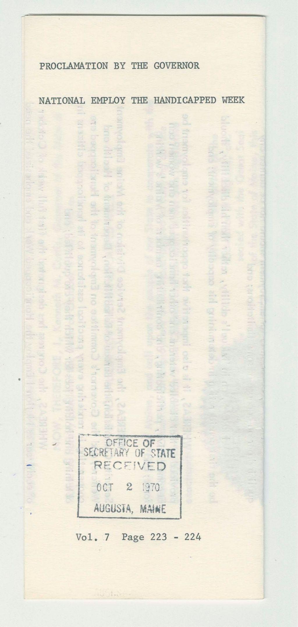 Miniature of National Employ the Handicapped Week