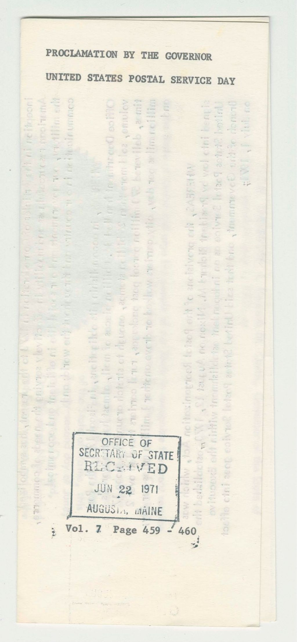 Miniature of United States Postal Service Day