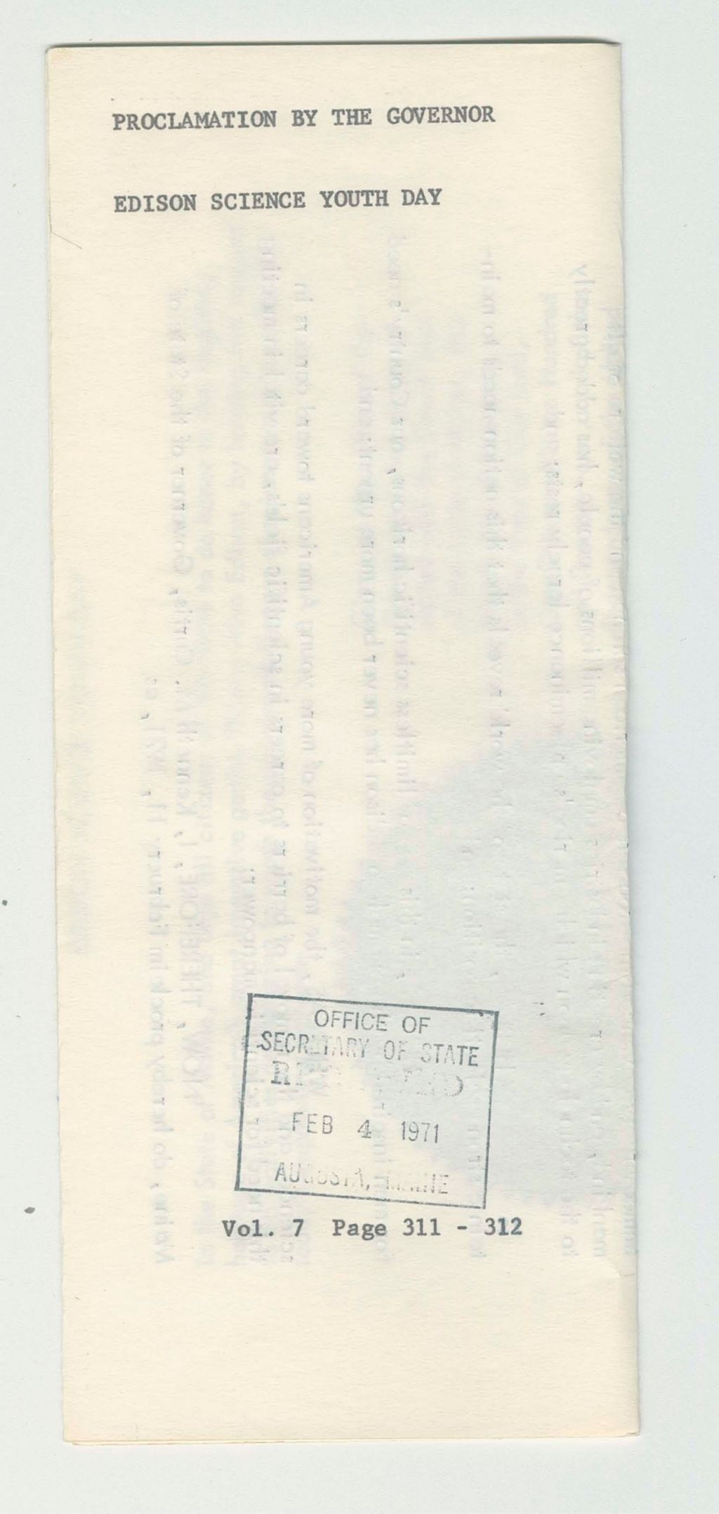Miniature of Hanson, Percy K. resignation from the House of Representatives (Chairmen & Secretaries of the Republican & Democratic City Committees of Gardiner, Maine)
