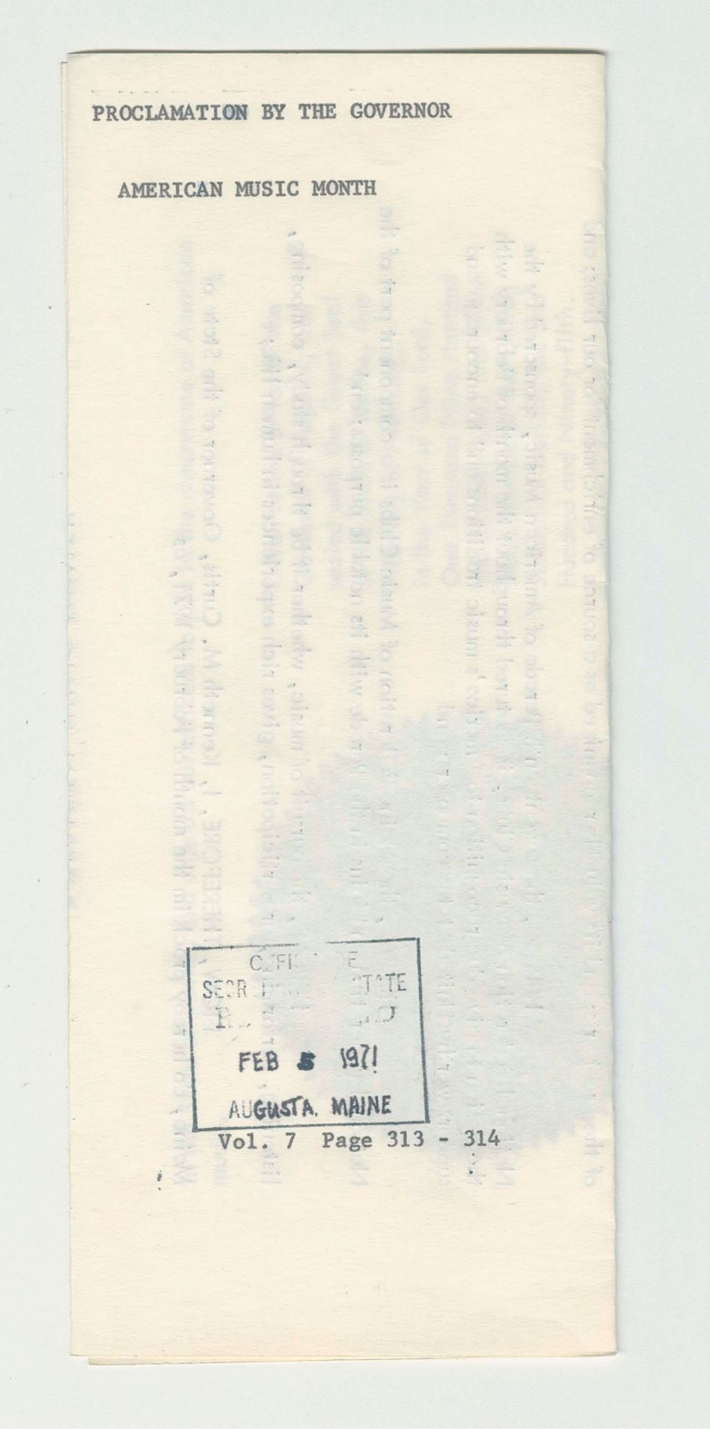 Miniature of Starbird, S. Glenn Jr. resignation as a member of the House of Representatives (to the chairmen and secretaries of the republican & democratic town committees of Burlington, Chester, Greenbush, Greenfield, Indian Island Voting District, Lee, Lowell, Mattawamkeag, Passadumkeag, Springfield, Winn, Woodville, and the plantations of Carroll, Drew, Grand Falls, Lakeville, Prentiss & Webster)