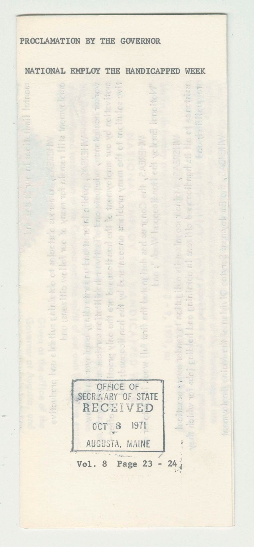 Miniature of National Employ the Handicapped Week