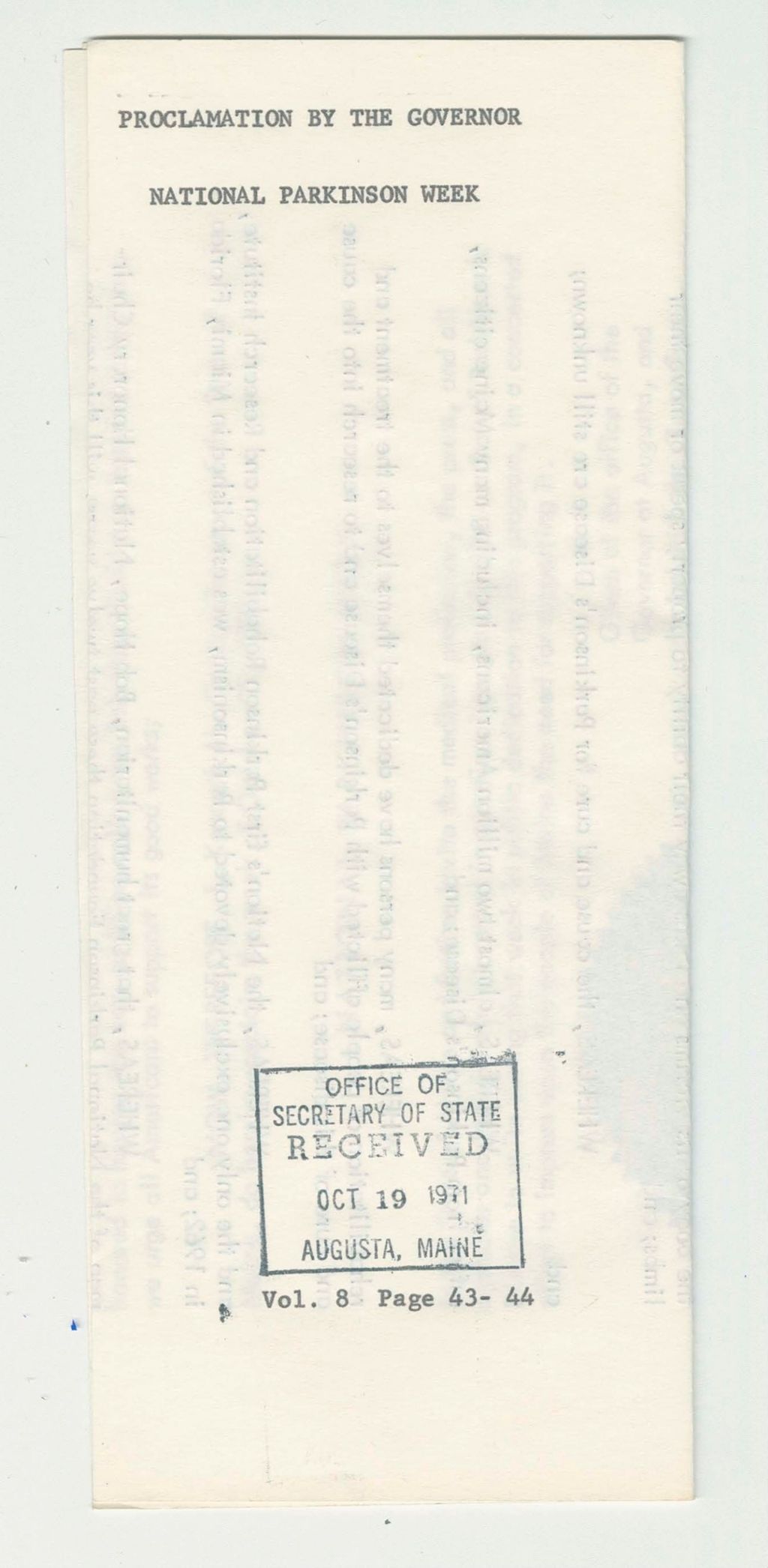 Miniature of National Parkinson Week