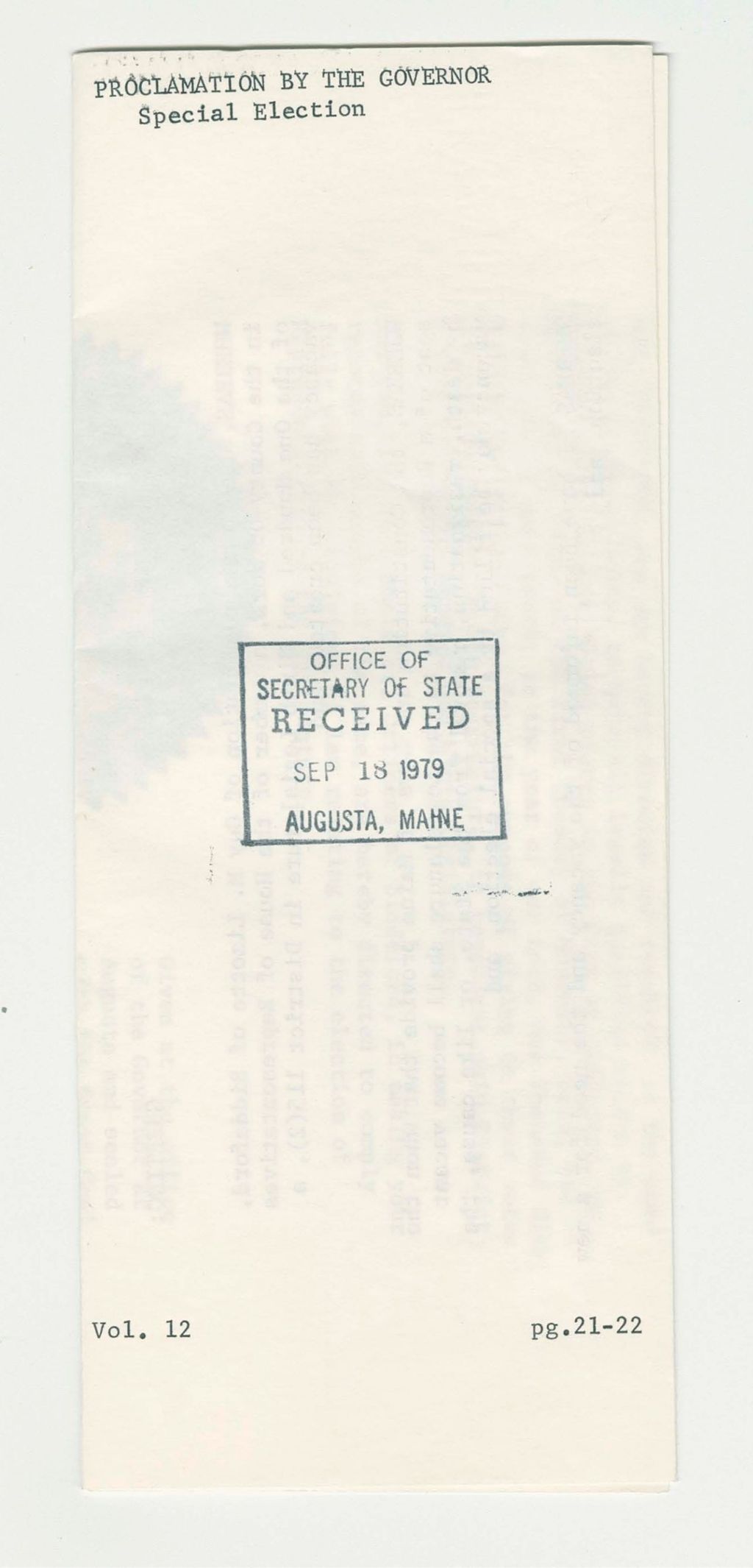 Miniature of Special Election