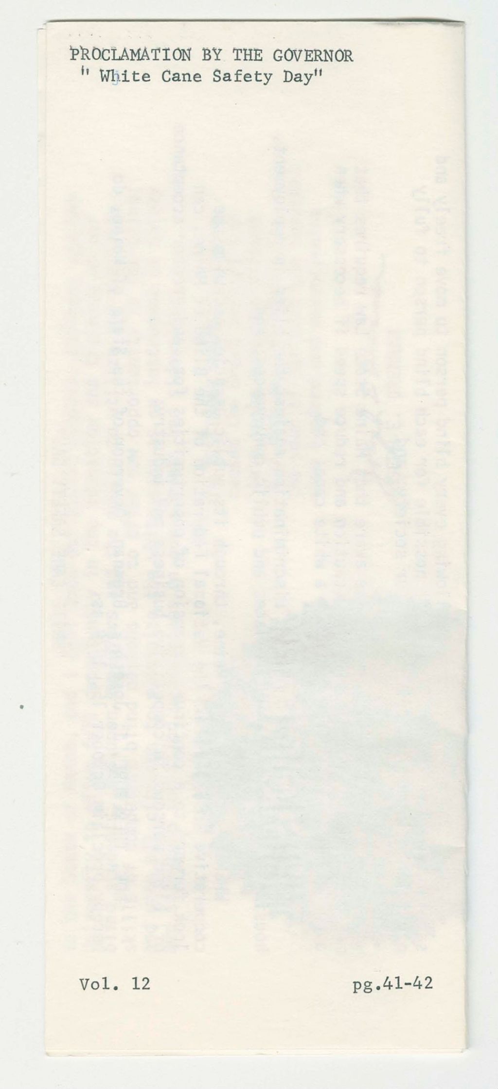 Miniature of White Cane Safety Day Proclamation
