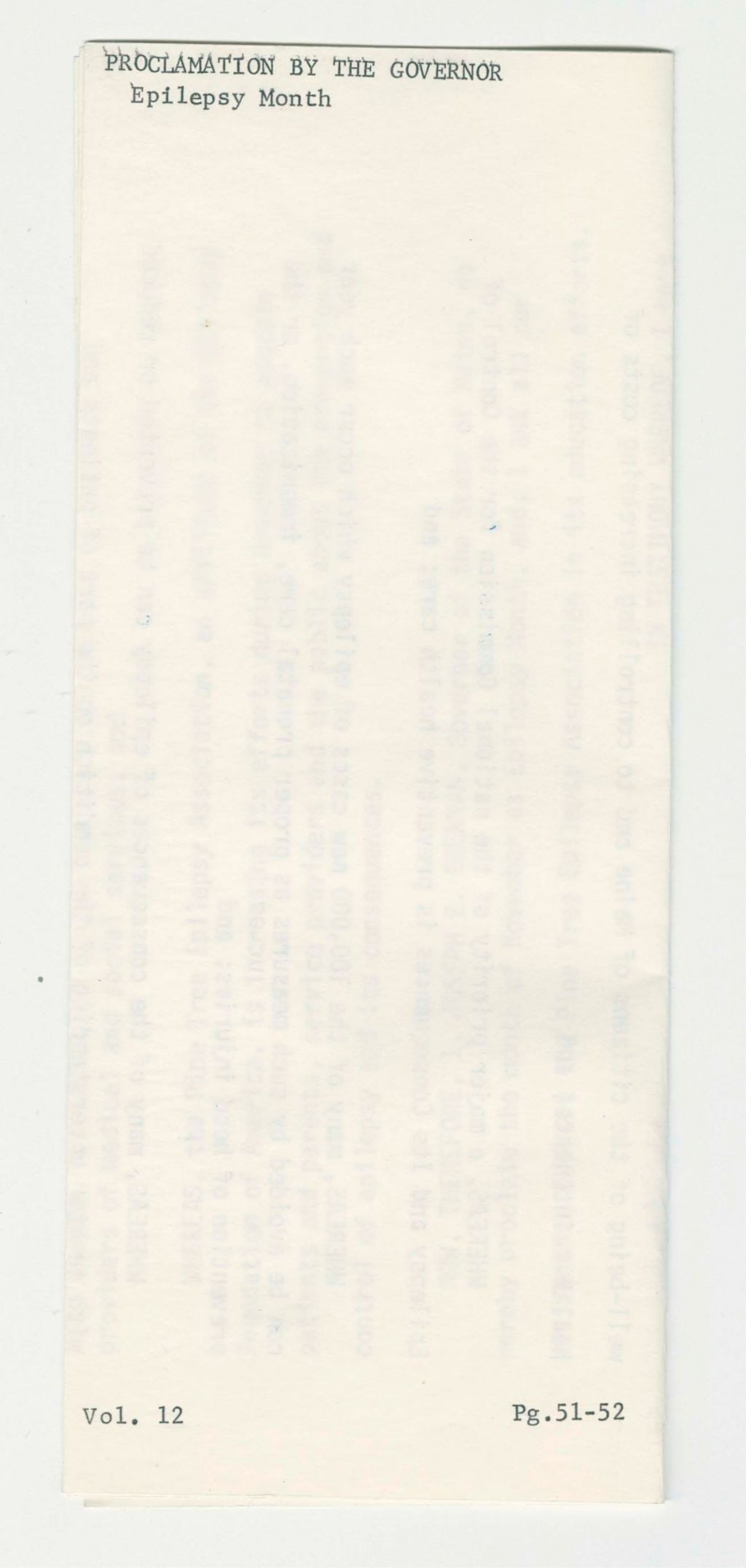 Miniature of Epilepsy Month Proclamation