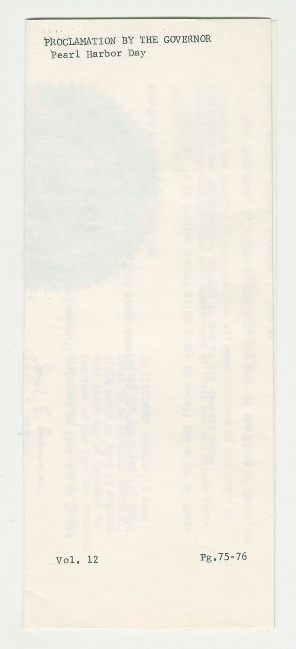 Miniature of Pearl Harbor Day Proclamation