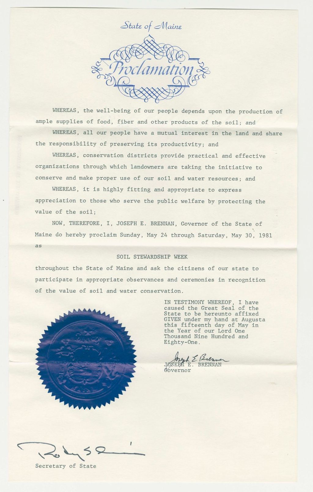 Miniature of Soil Stewardship Week Proclamation