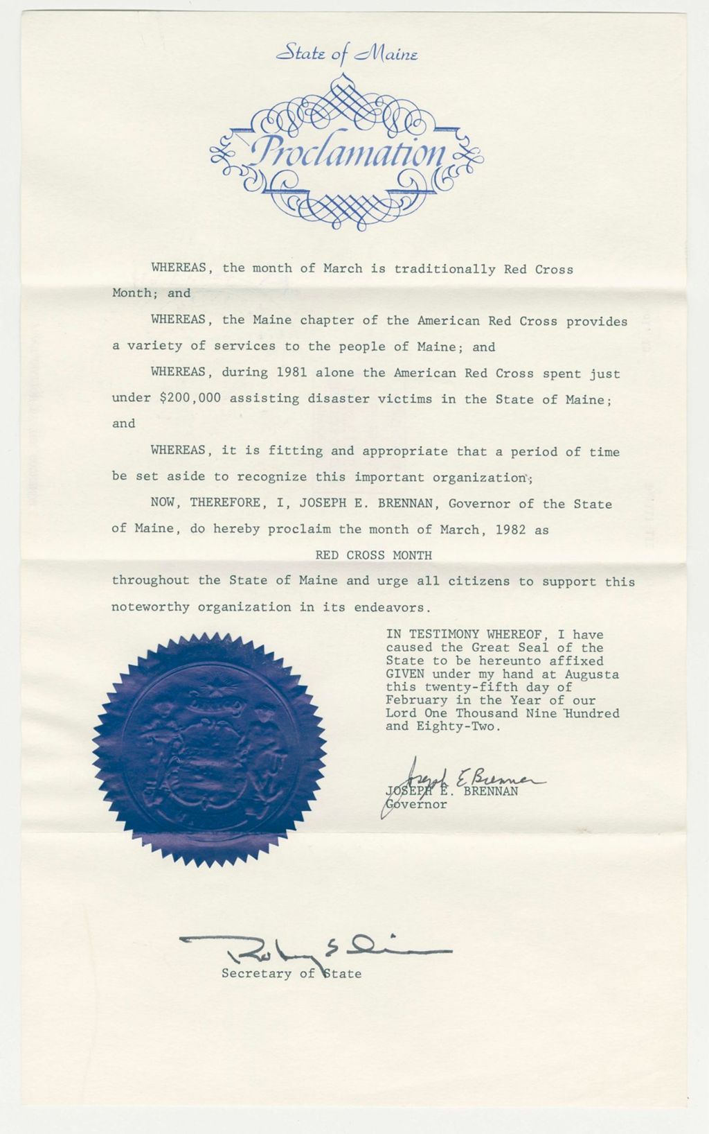 Miniature of Red Cross Month Proclamation