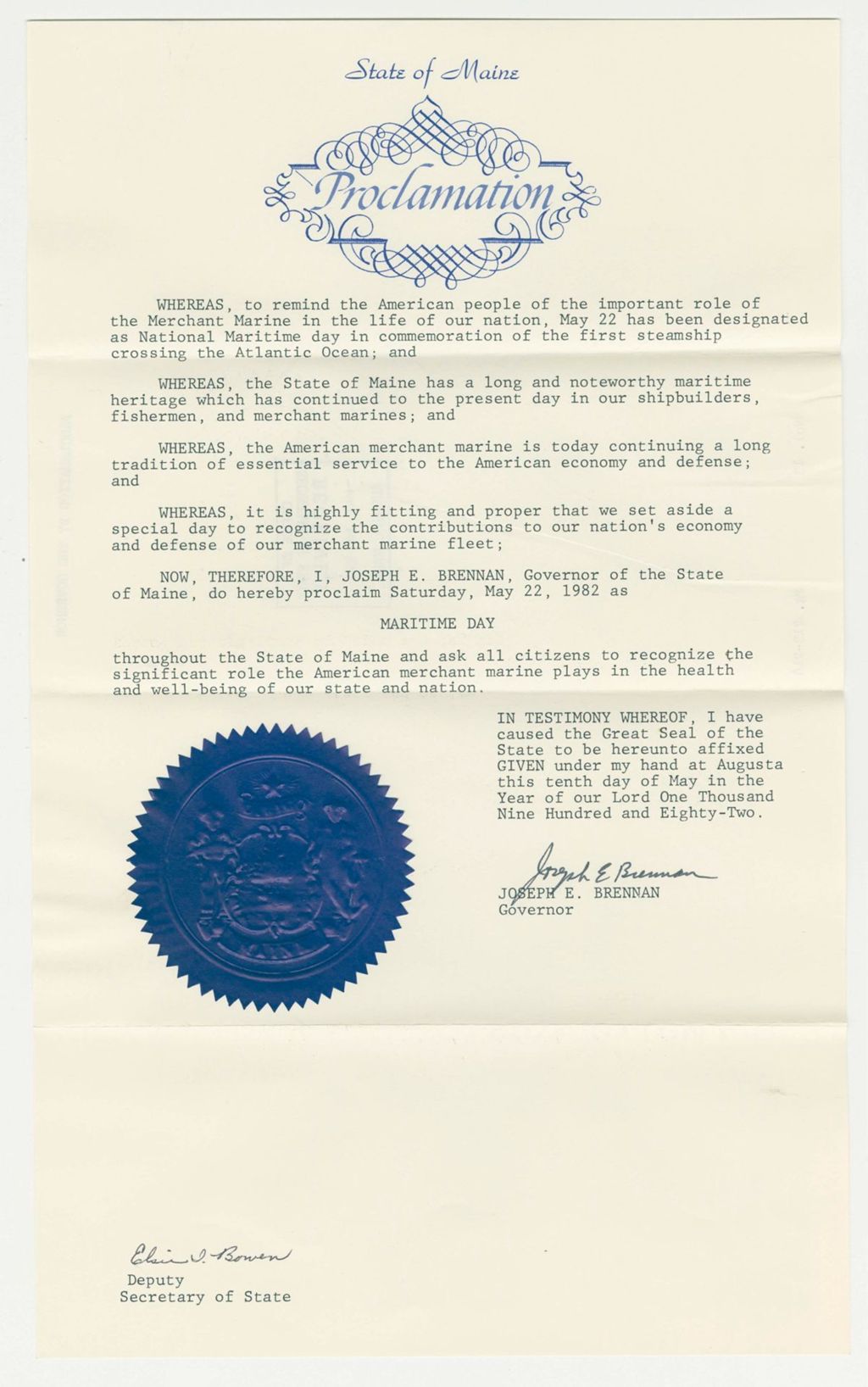 Miniature of Maritime Day Proclamation