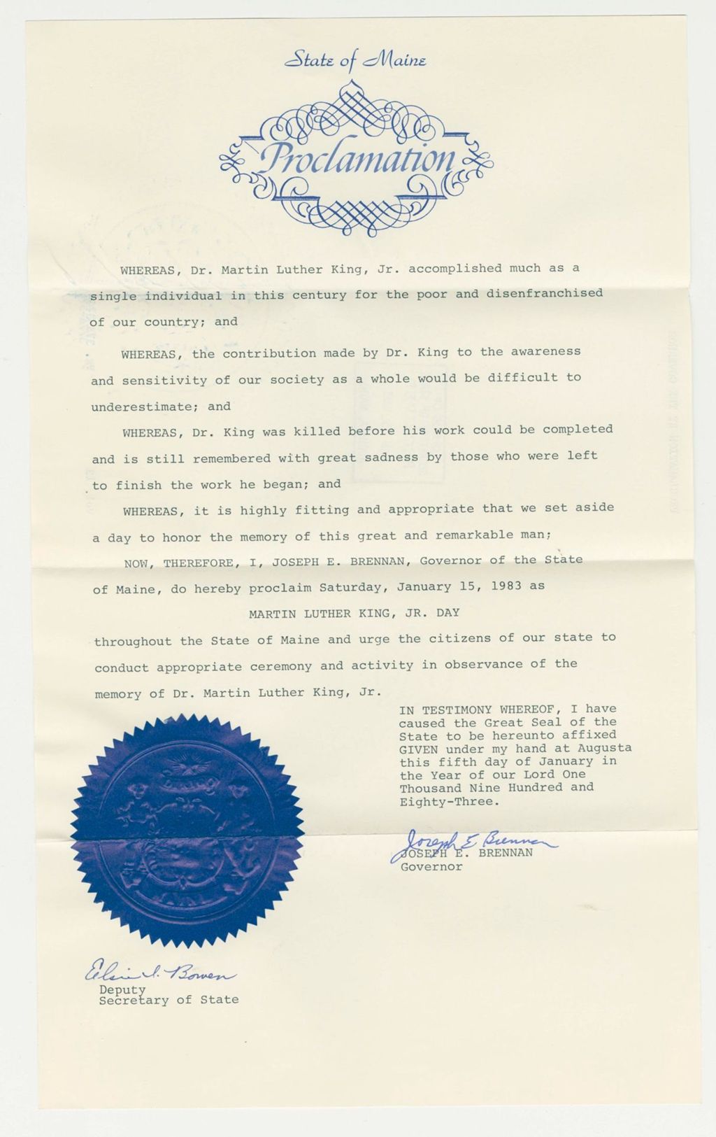 Miniature of Martin Luther King, Jr. Day