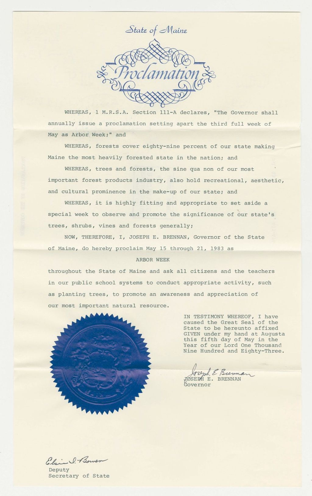 Miniature of Arbor Week Proclamation