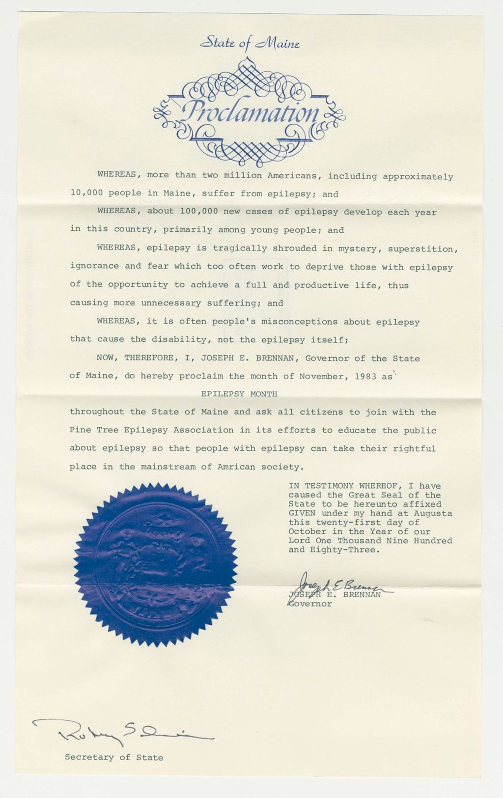 Miniature of Epilepsy Month Proclamation