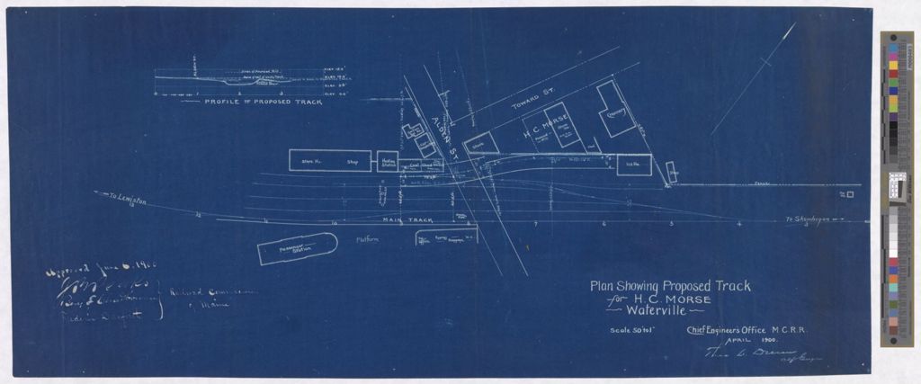 Miniature of Plan Showing Proposed Track for H.C. Morse, Waterville