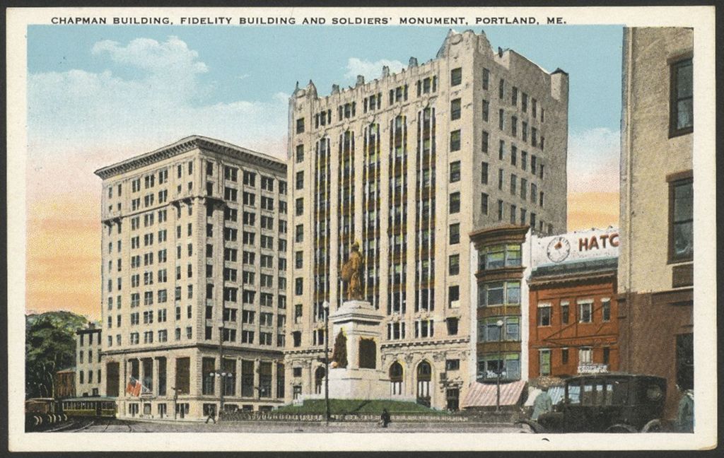 Miniature of Chapman Building, Fidelity Building and Soldiers' Monument, Portland, ME