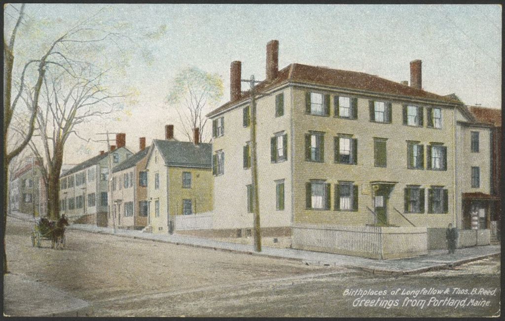 Miniature of Birthplaces of Longfellow & Thos. B. Reed, Portland, Maine