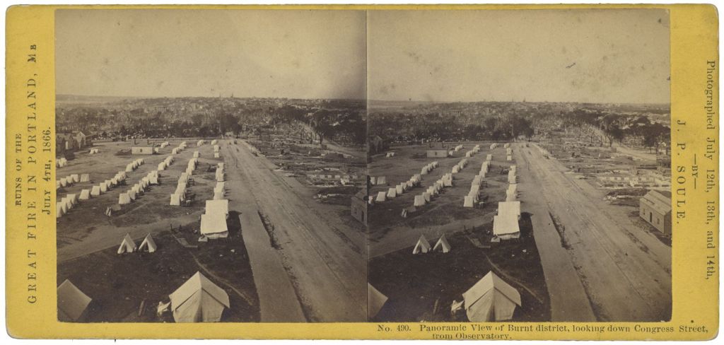 Miniature of Panoramic View of Burnt District, Looking Down Congress Street, Portland, ME