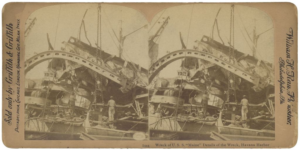 Miniature of Wreck of U.S.S. "Maine" Details of the Wreck, Havana Harbor