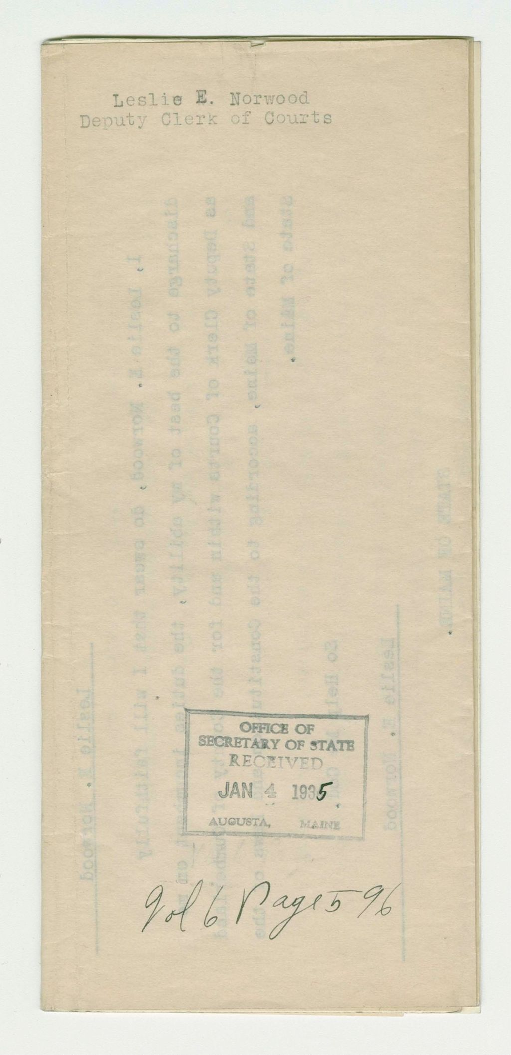Miniature of Leslie E. Norwood Deputy Clerk of Courts