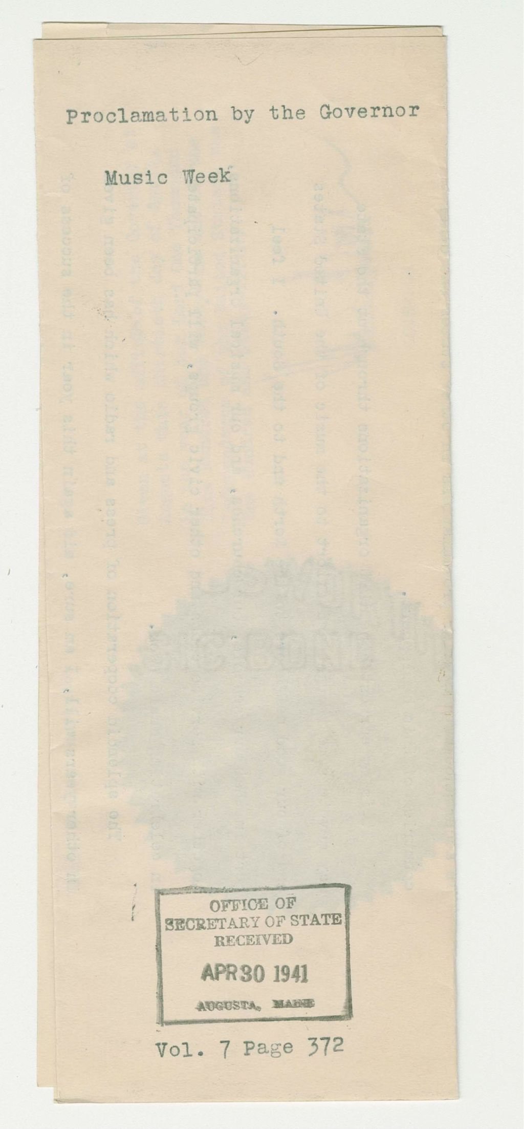 Miniature of Music Week Proclamation