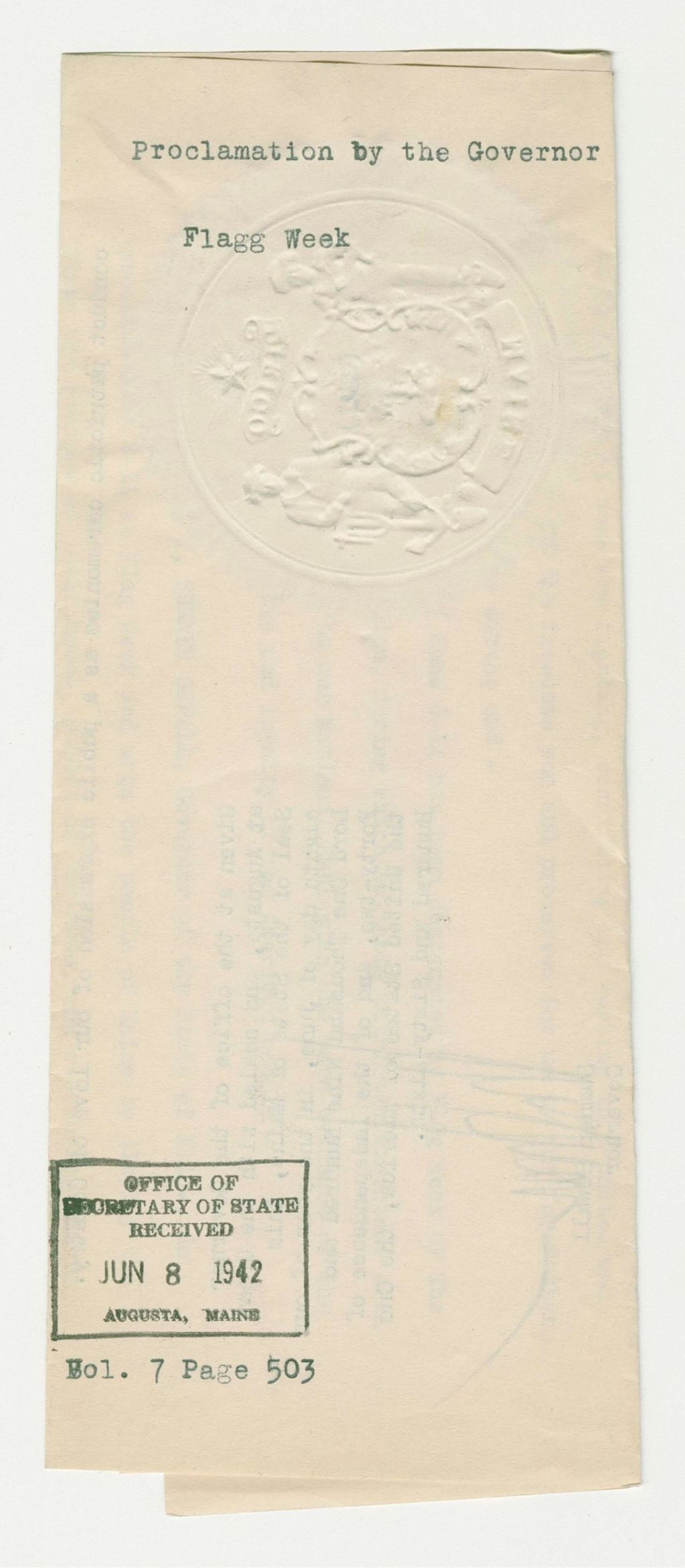 Miniature of Flag Week Proclamation
