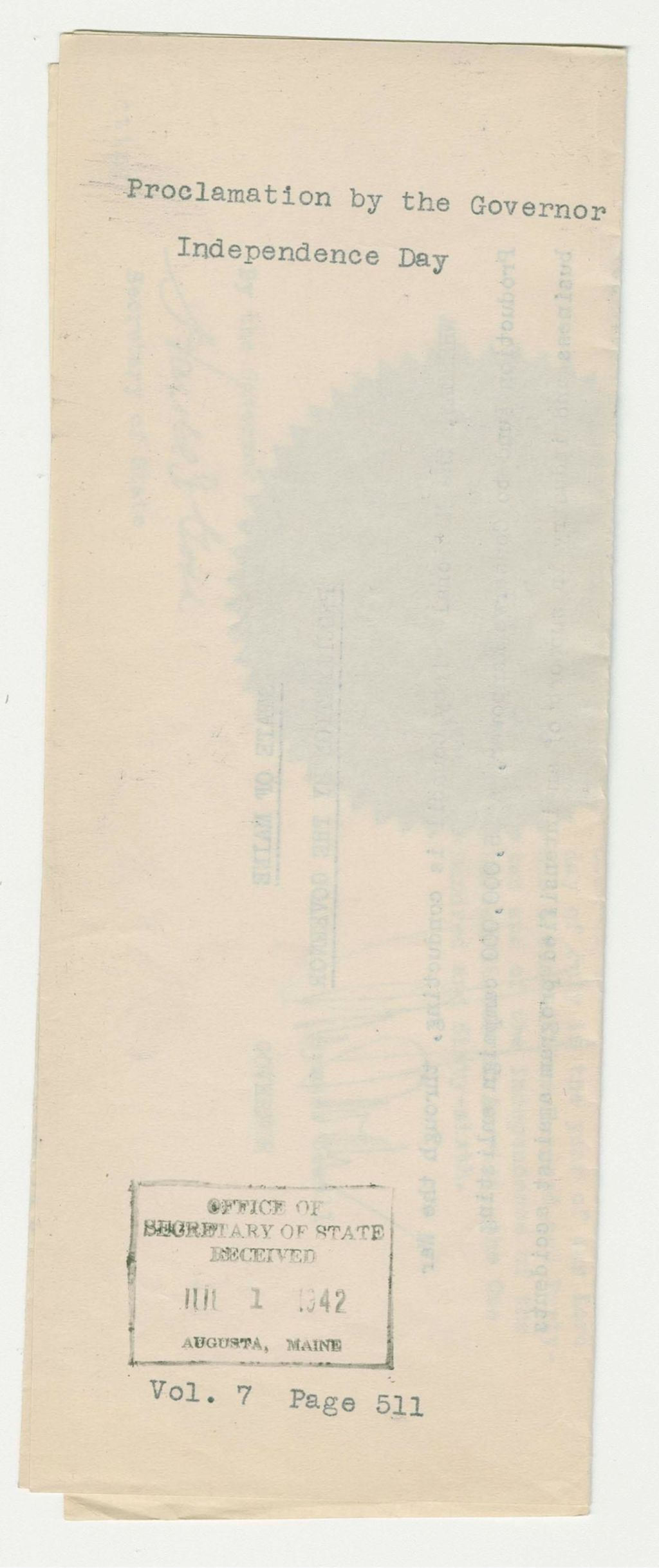 Miniature of Independence Day Proclamation