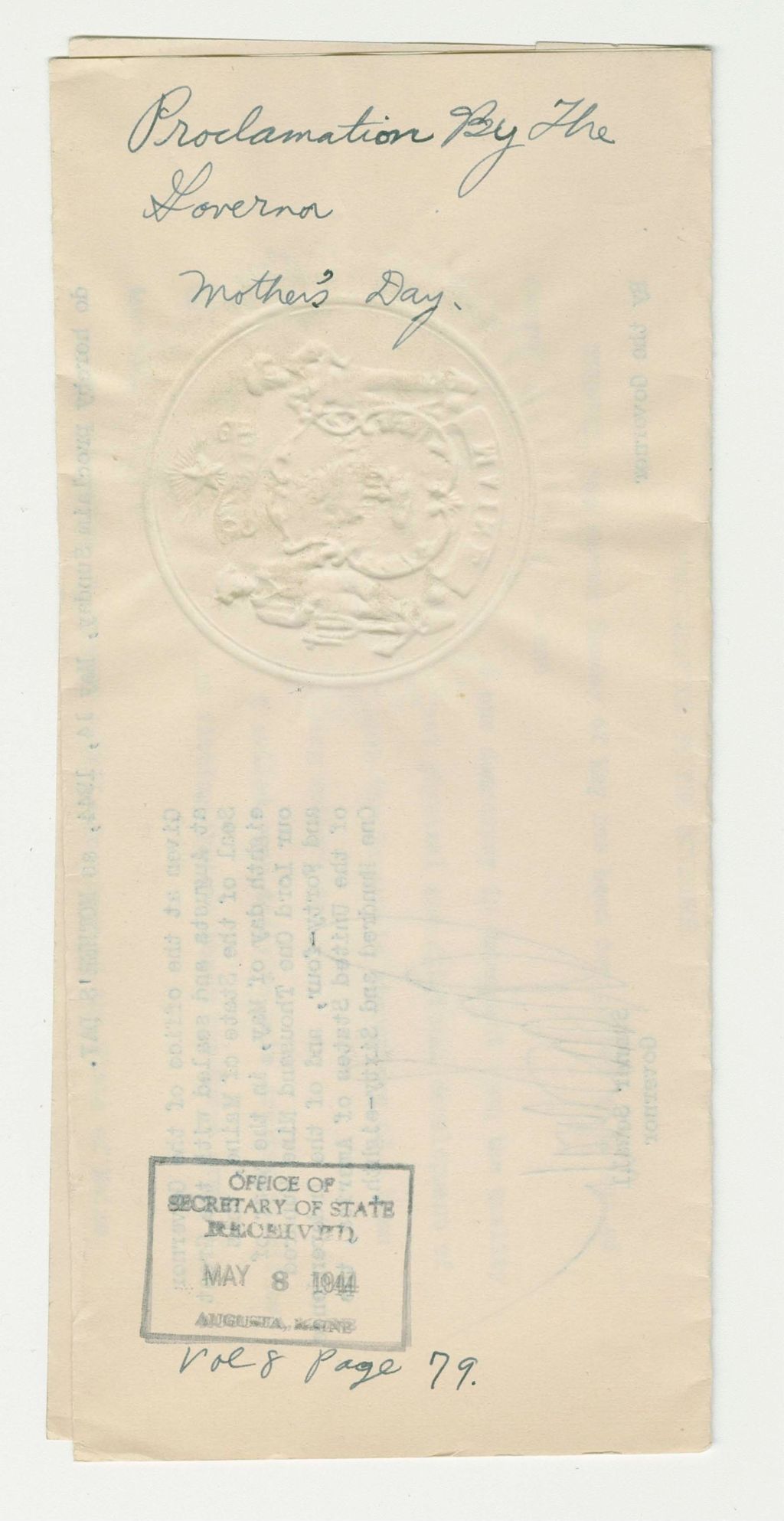 Miniature of Mother's Day Proclamation