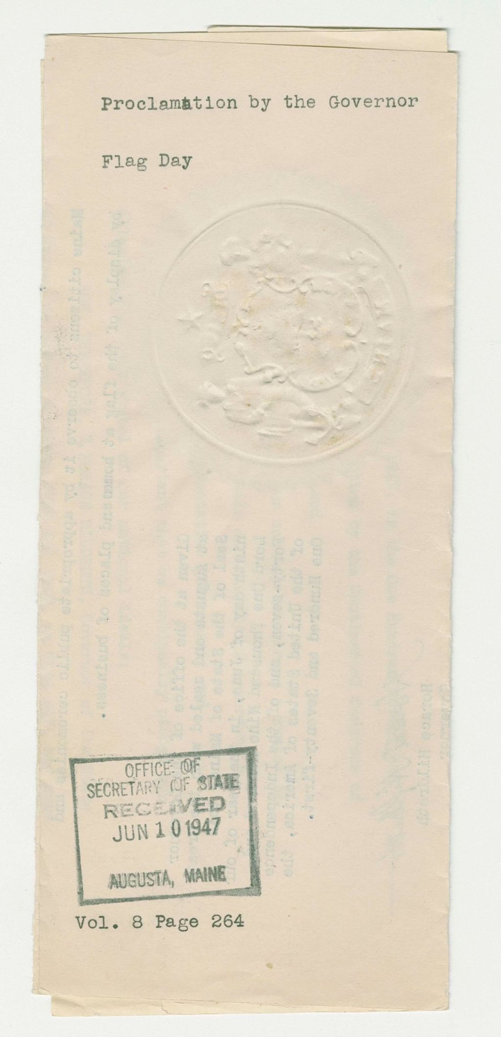Miniature of Flag Day Proclamation