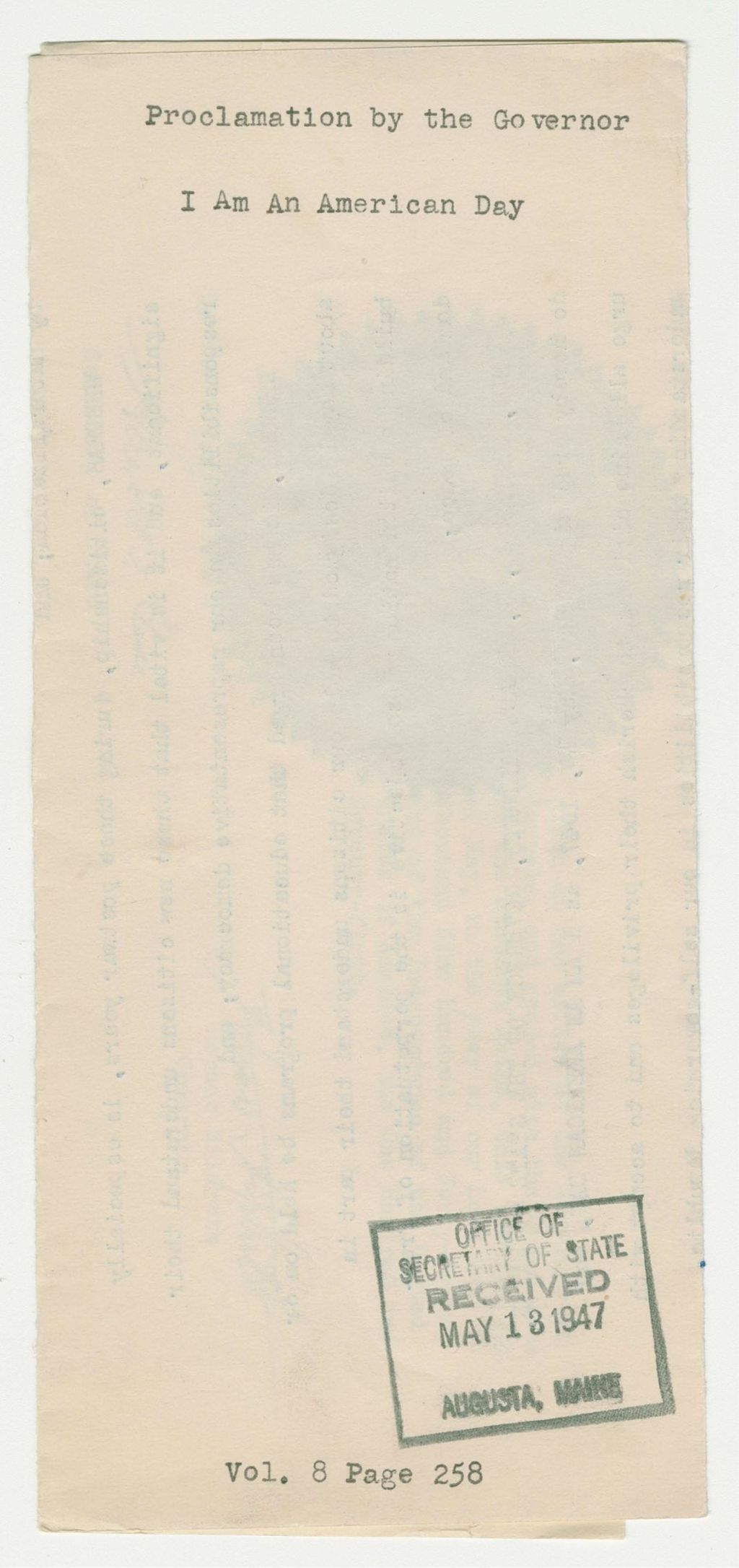 Miniature of I am an American Day Proclamation