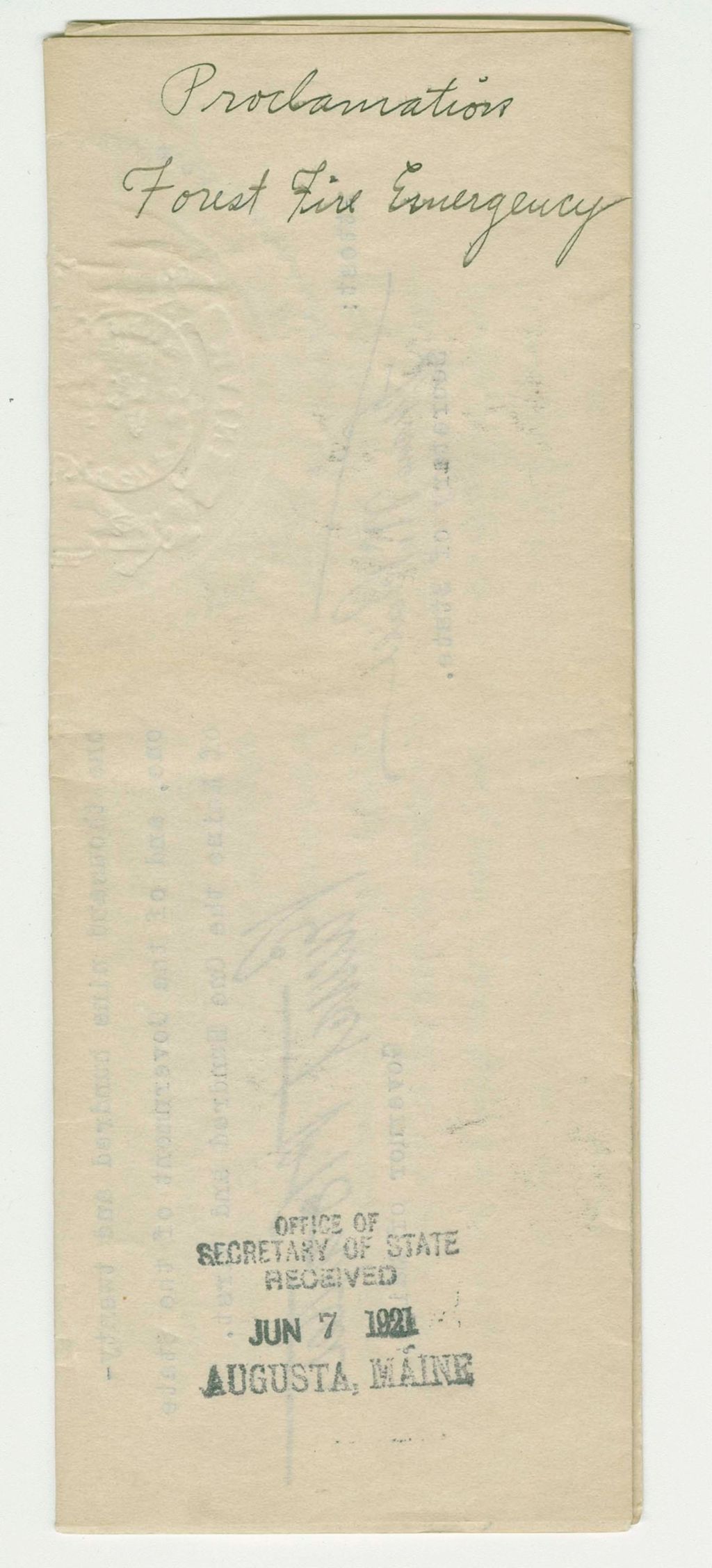 Miniature of Forest Fire Emergency Proclamation