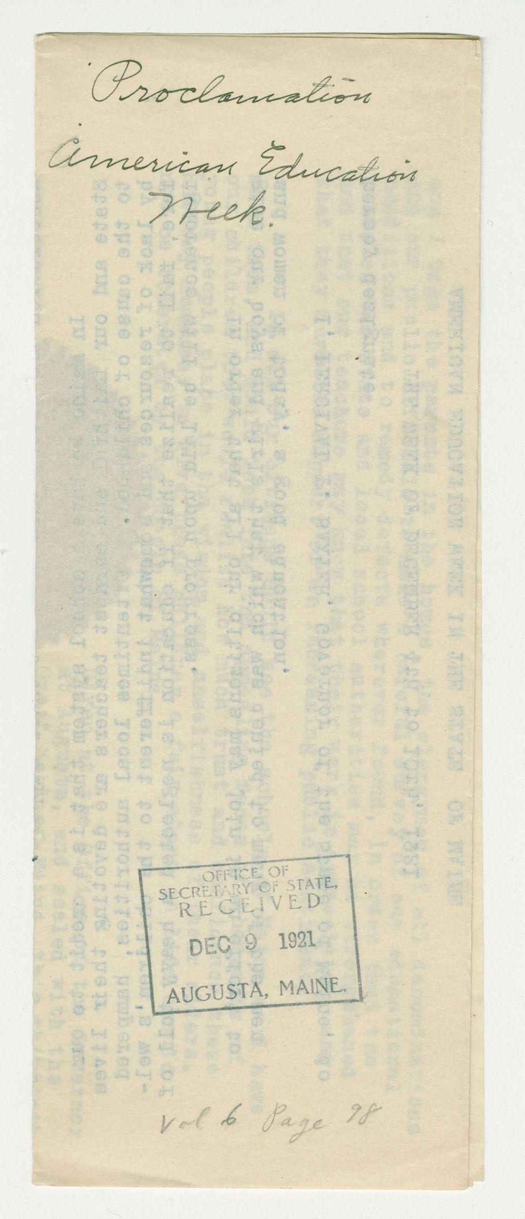 Miniature of American Education Week Proclamation