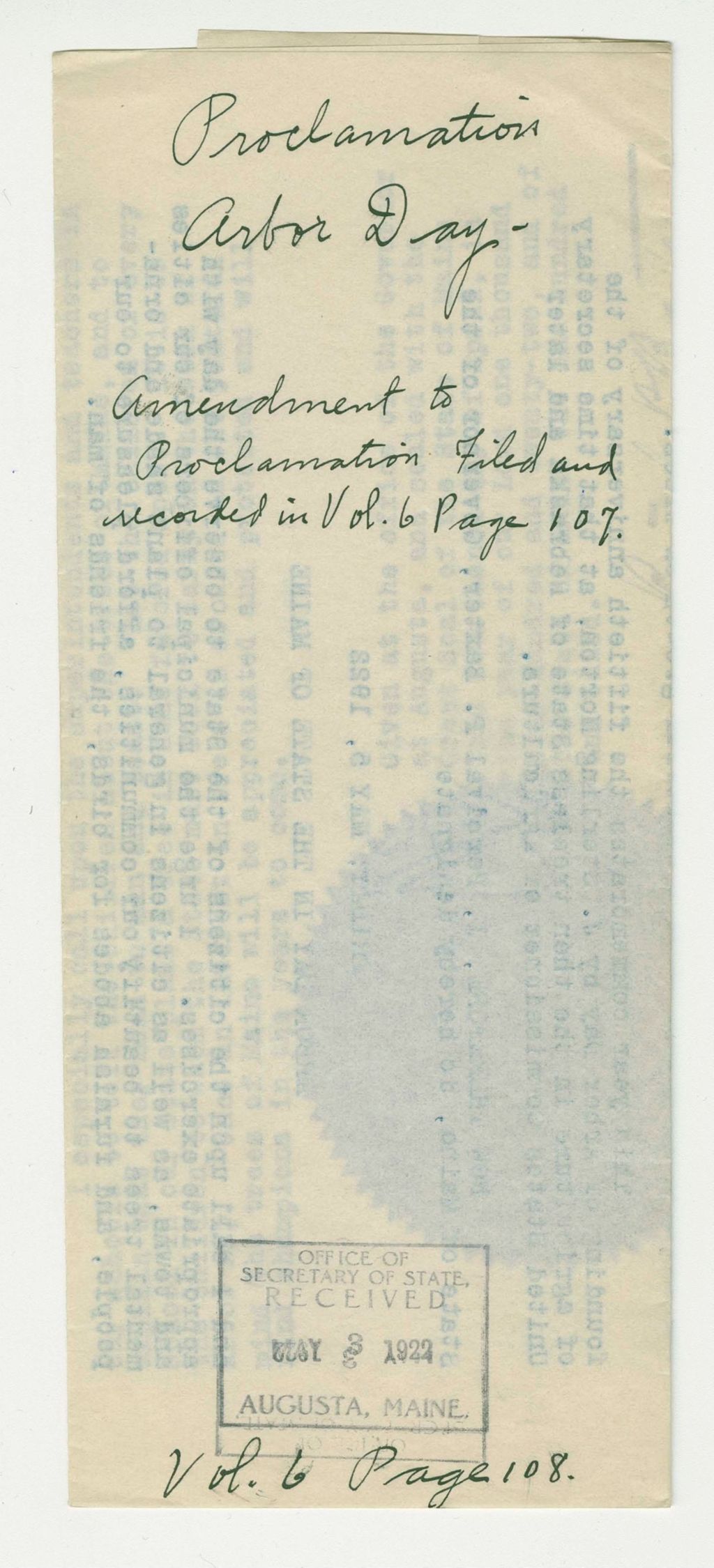 Miniature of Arbor Day Proclamation
