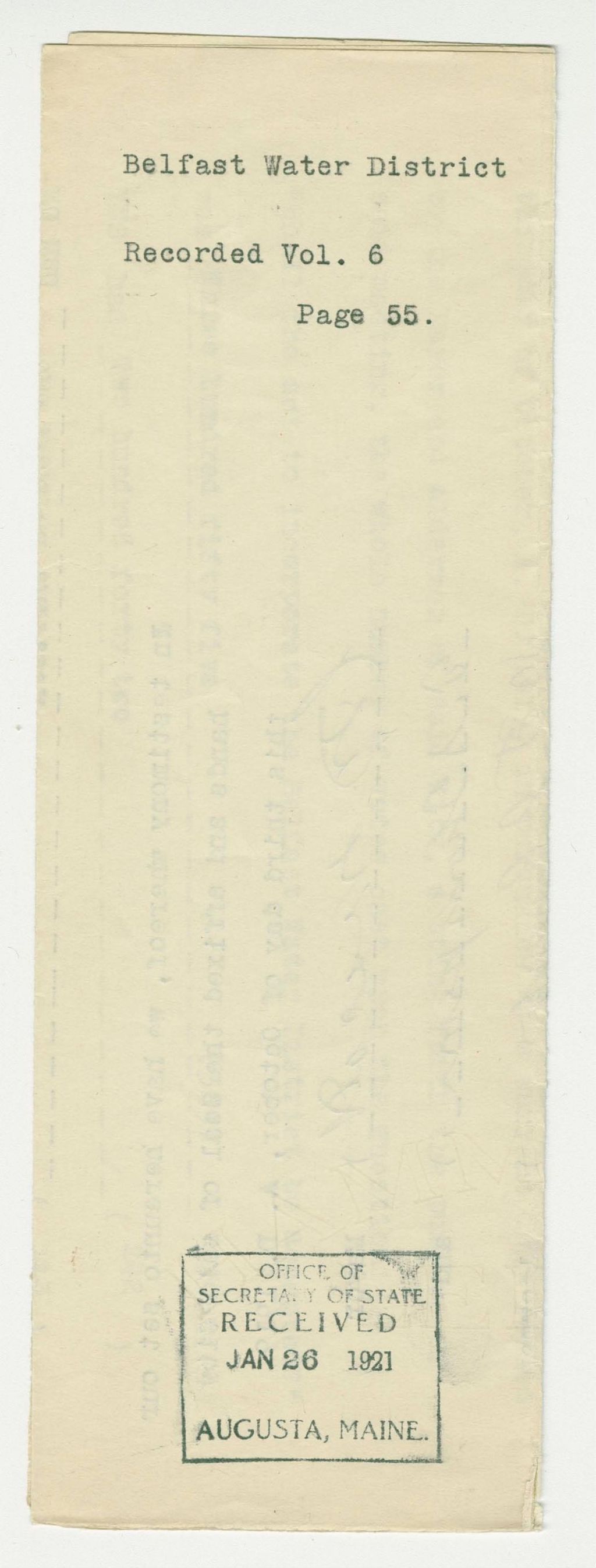 Miniature of Belfast Water District Statement