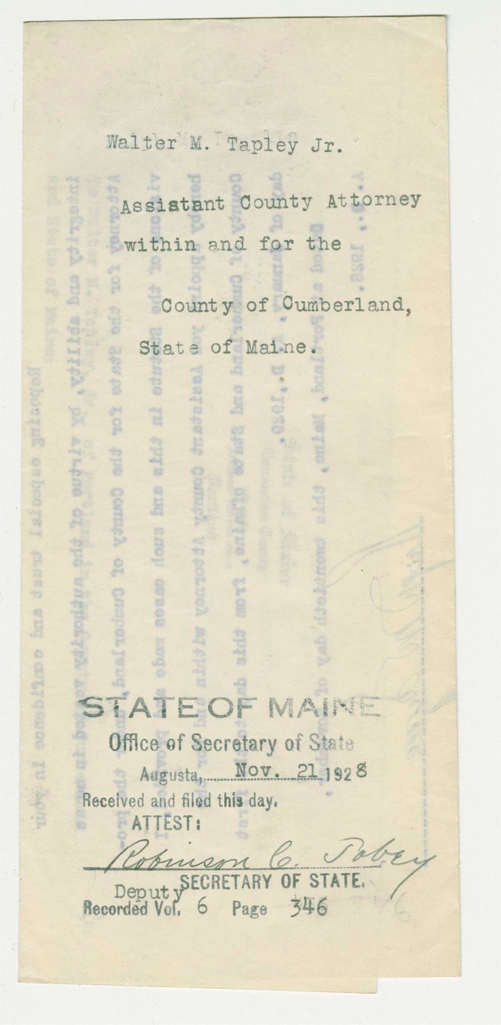 Miniature of Cumberland County Assistant Attorney Appointment