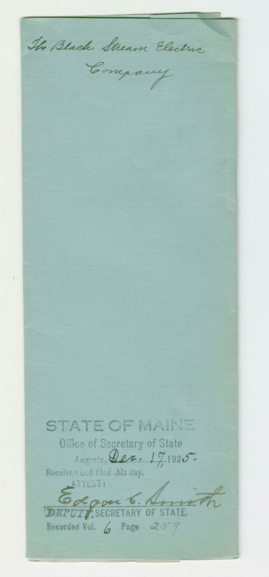 Miniature of Increase of Capital Stock of The Black Stream Electric Company