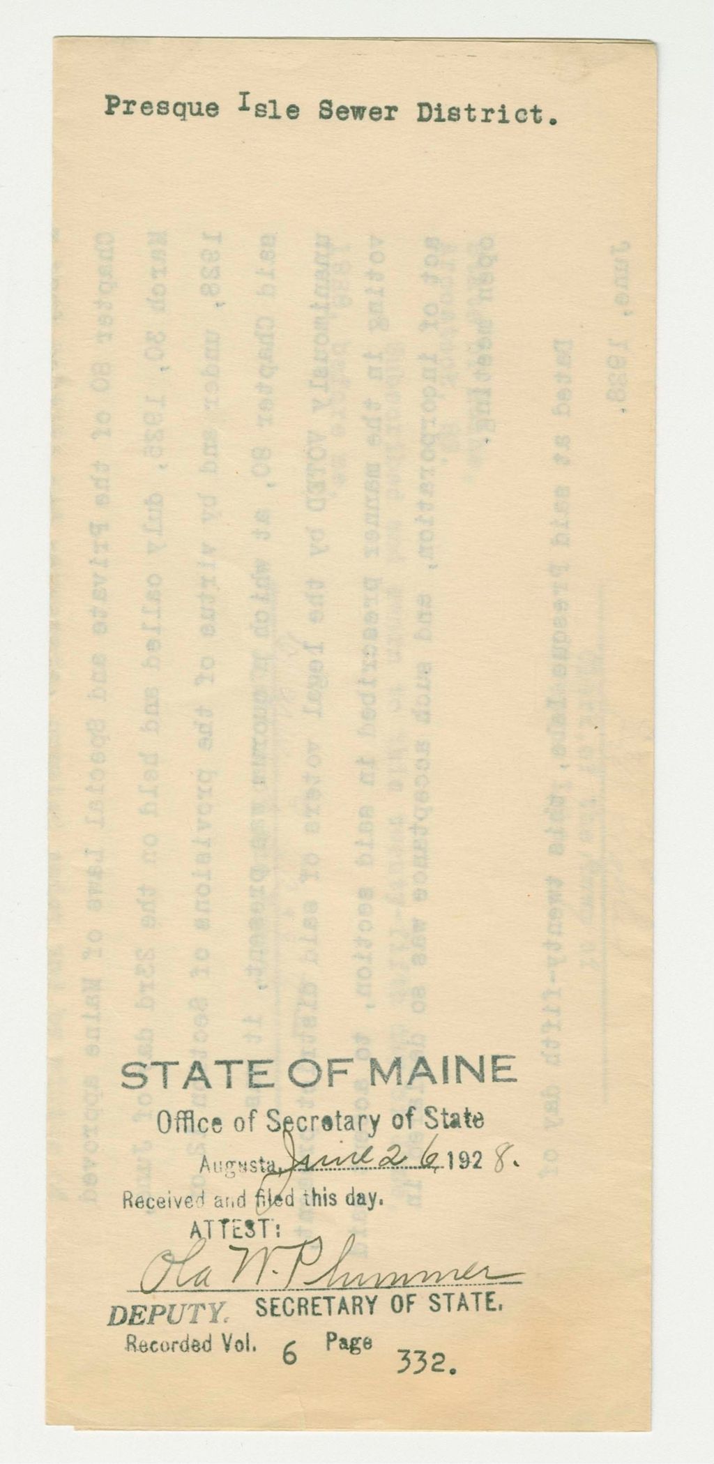 Miniature of Presque Isle Sewer District