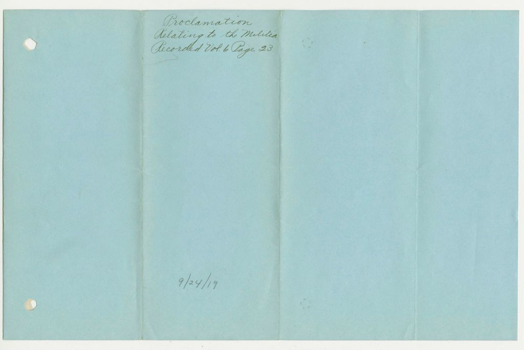 Miniature of Proclamation Relating to the Militia