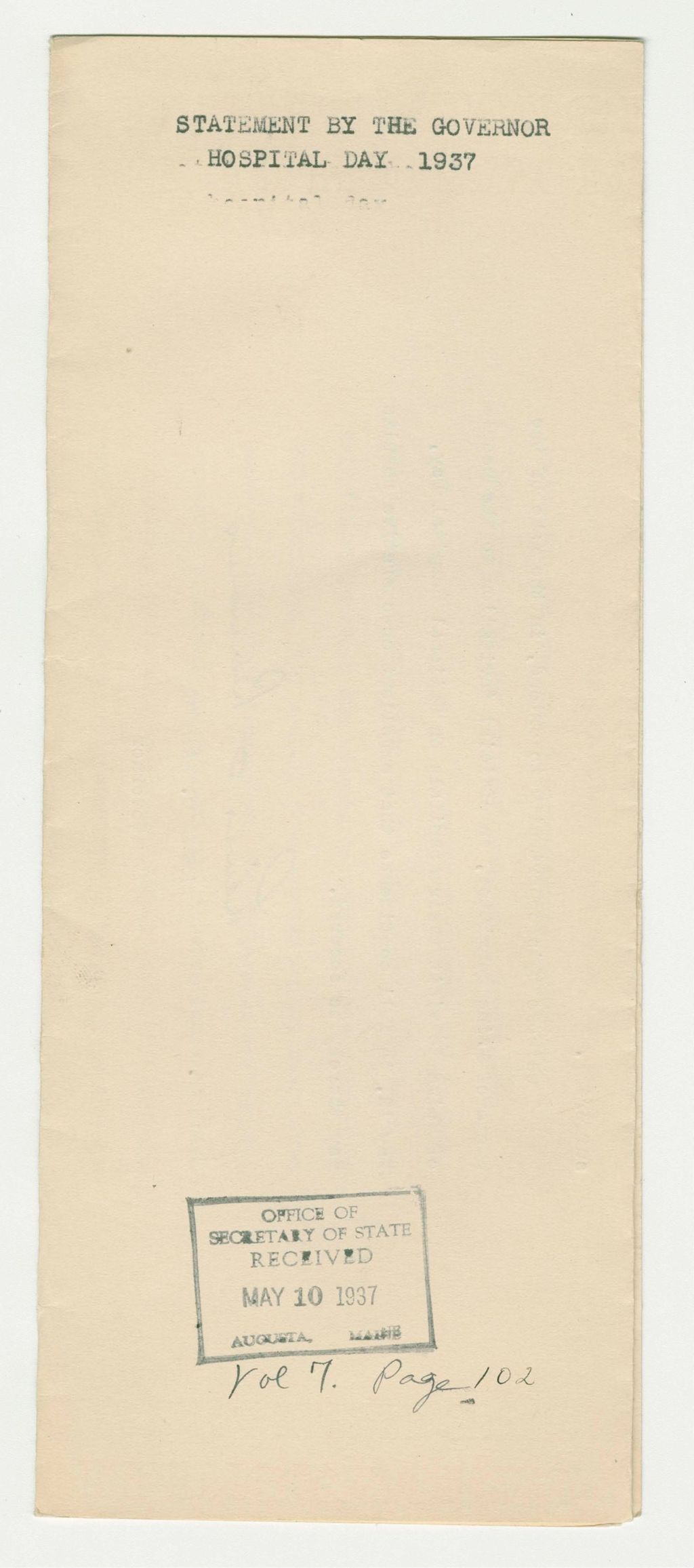 Miniature of Hospital Day Statement