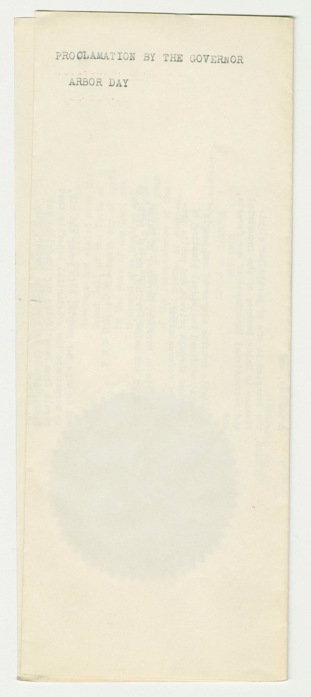 Miniature of Arbor Day Proclamation