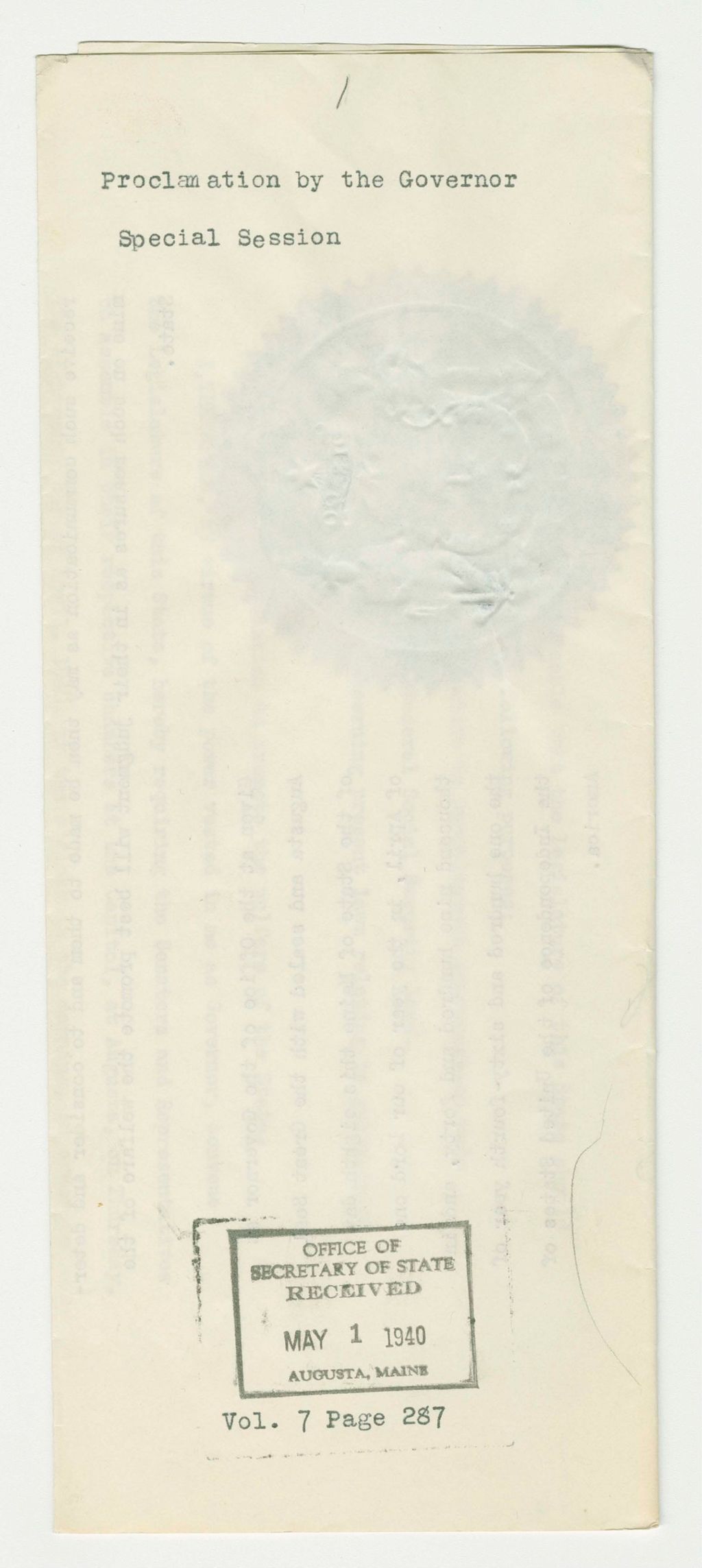 Miniature of Special Session