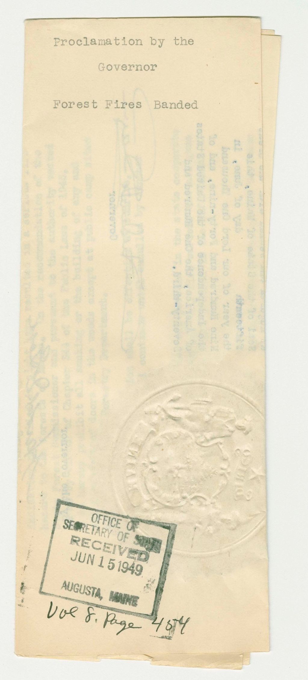 Miniature of Forest Fires Banded Proclamation