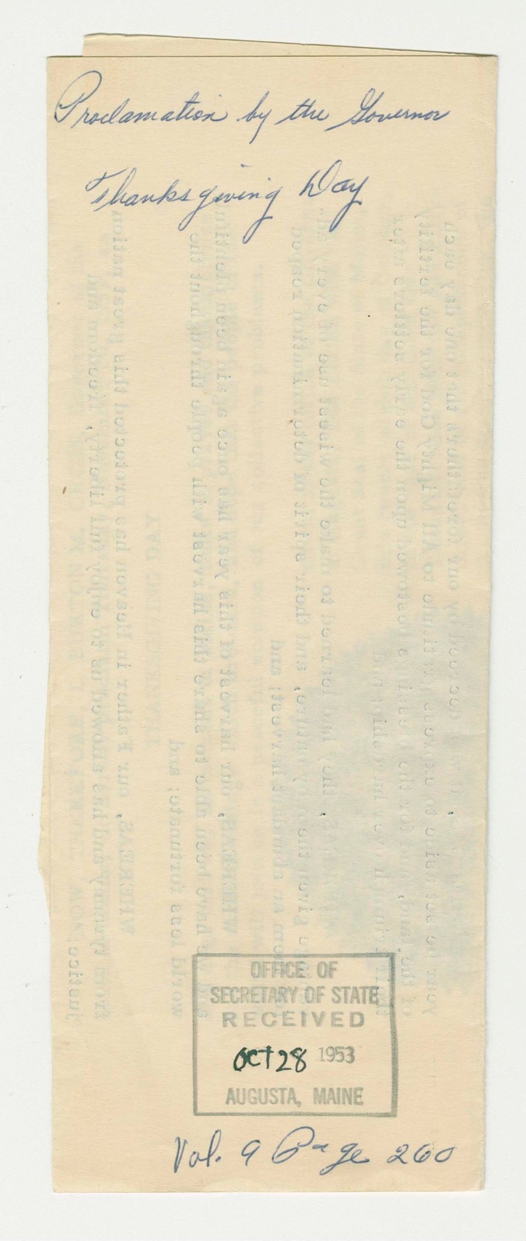 Miniature of Thanksgiving Day Proclamation