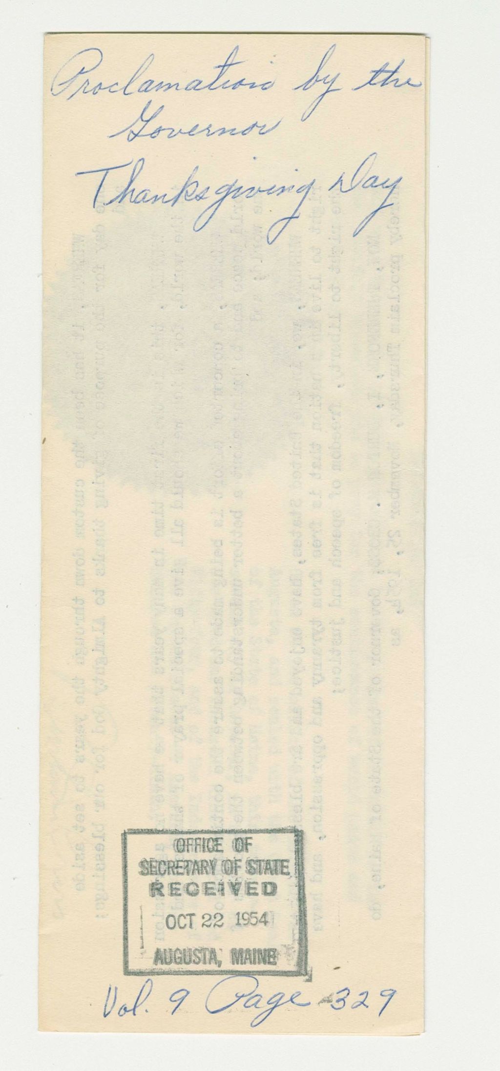 Miniature of Thanksgiving Day Proclamation