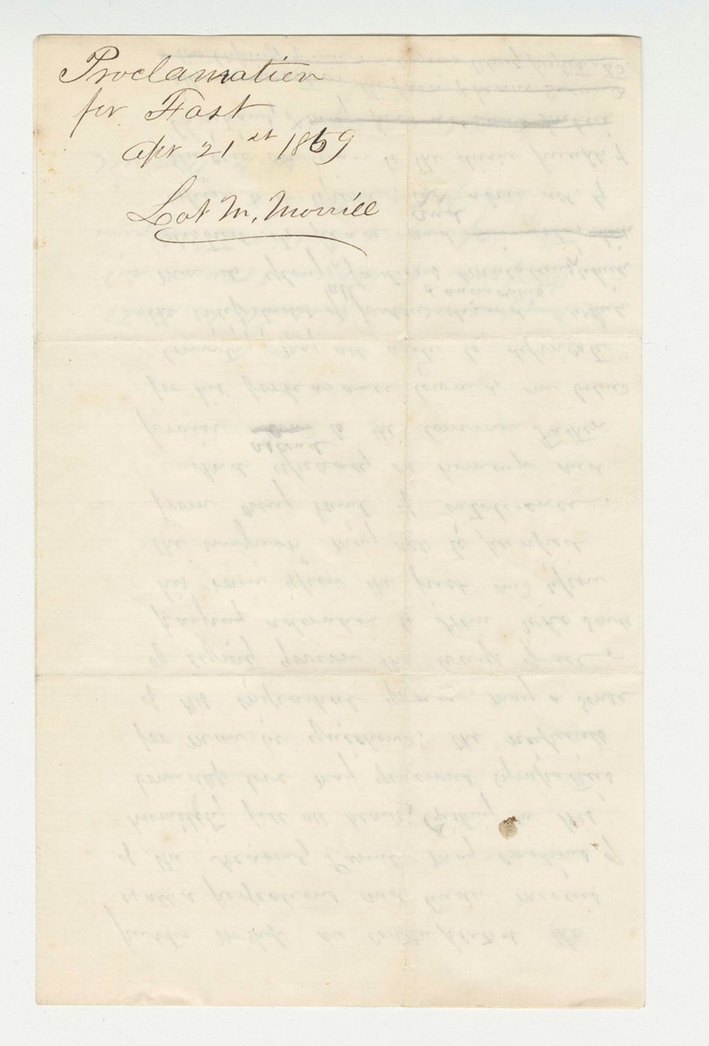Miniature of Proclamation for Fast